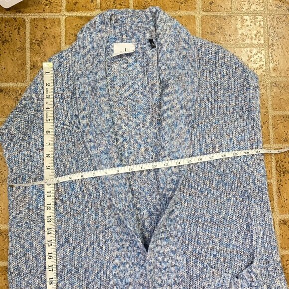 Cabi Blue Knit Long Duster Open Front Sleeveless Cardigan - Picture 12 of 13